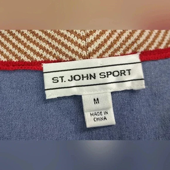 St John Sport Women's Full Zip Denim Jacket Stretch Multicolor Size Medium - Picture 7 of 16